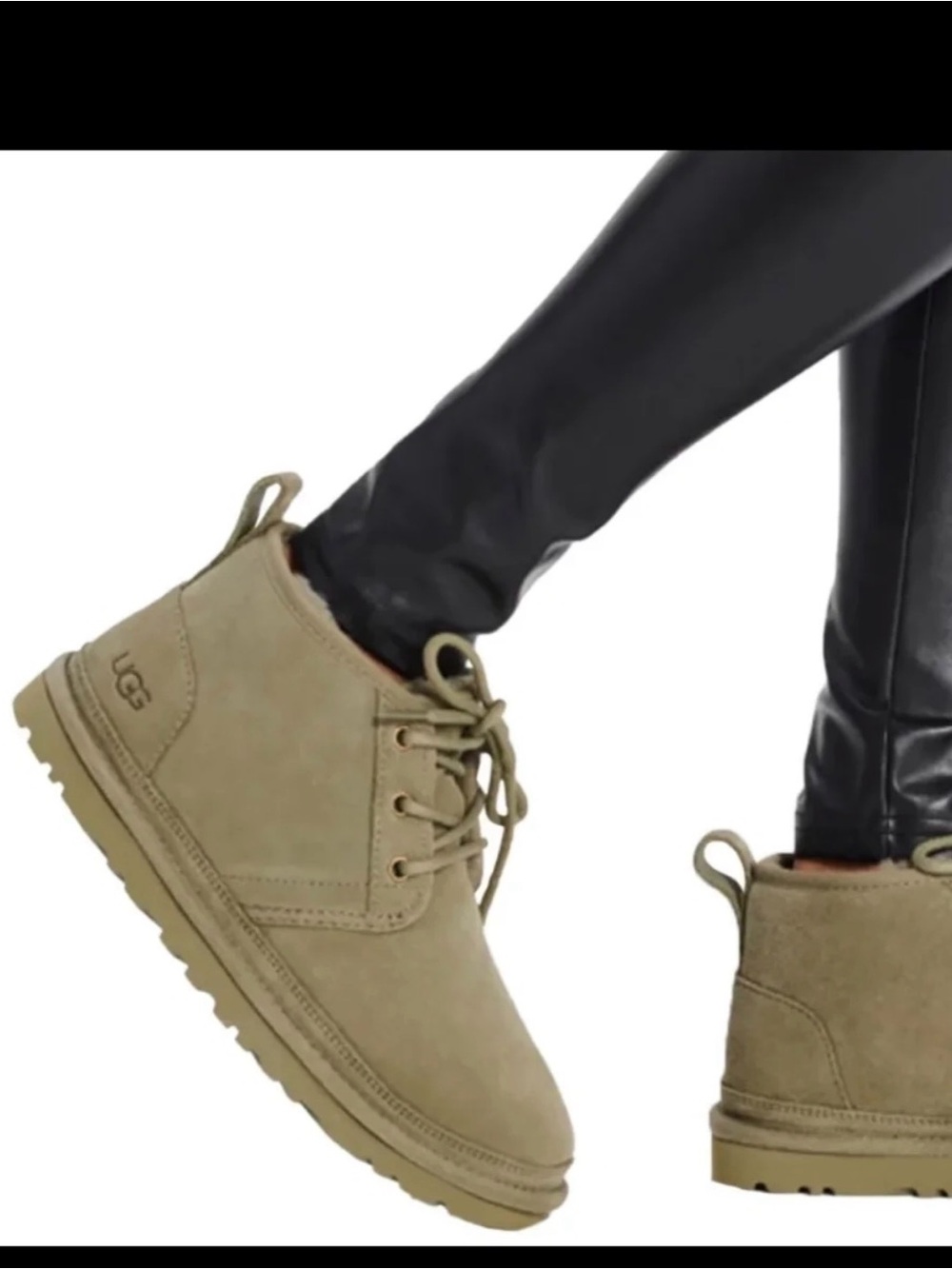 UGG Neumel Chukka Boots Women’s 7 Green Suede Shearling Lace Up NWOT